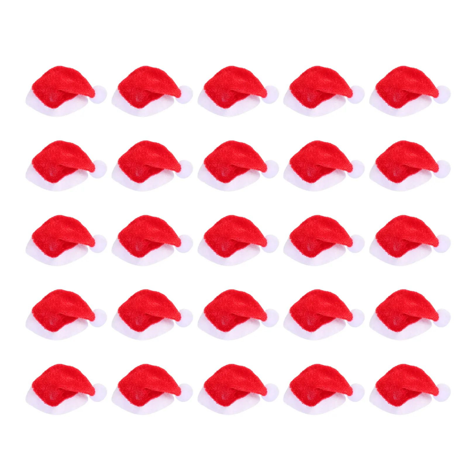 

20 Pcs Small Animals Christmas Hat Bottle Set Decoration Velvet Cloth Holiday Covers