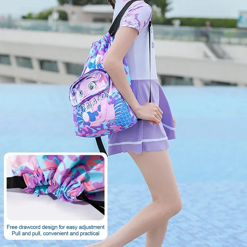 Children's Swimming Bag Kids Waterproof Storage Shoulder Packs Hand Luggage Backpack Wet Dry Separation Bag Large Capacity Pouch