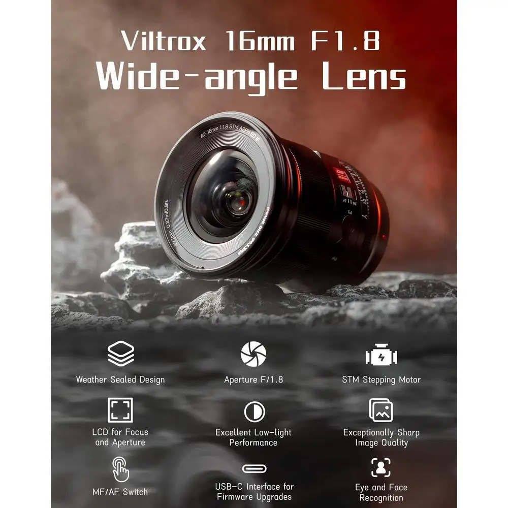 VILTROX 16mm 24mm 35mm 50mm 85mm F1.8 Sony E Lens Full Frame Auto Focus Large Aperture Ultra Wide Angle Sony E Mount Camera Lens