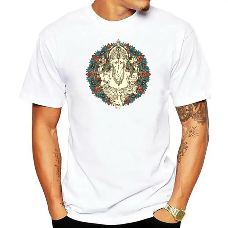 Fashion 100% Cotton design Lord God Ganesha printed men t-shirt cool men's tee shirts tops men T-shirt casual men t shirt