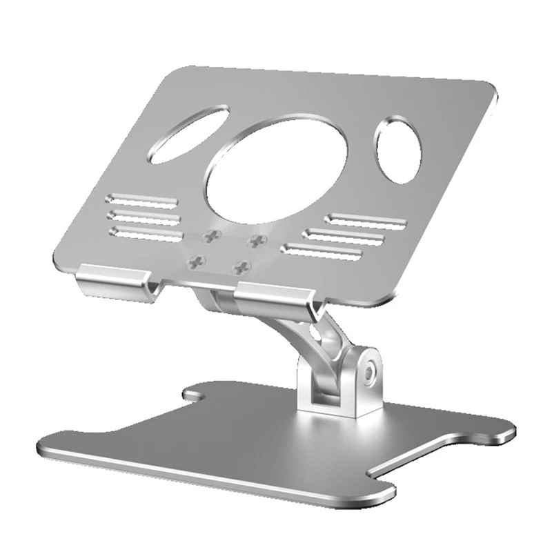 Desktop Tablet Computer Stand with Dual Axis Design, Height/Angle Adjustable, Tablet Computer Drawing Stand (Silver)