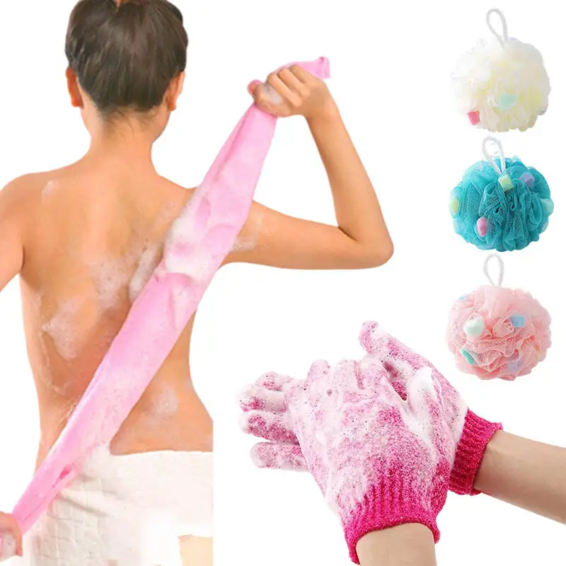 

Five Finger Frosted Bathing Gloves Body Deep Cleaning Exfoliating Back Scrub Strip Spa Moisturizing Massage Shower Accessories