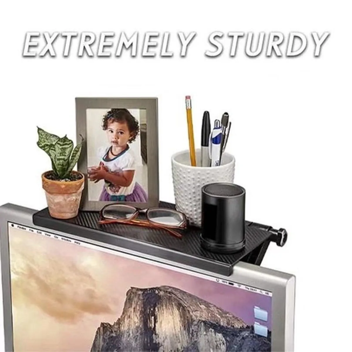 1 Piece Router Storage Rack, Punch-Free Set-Top Box Storage Rack Desktop Computer Monitor Storage Rack Screen Bracket