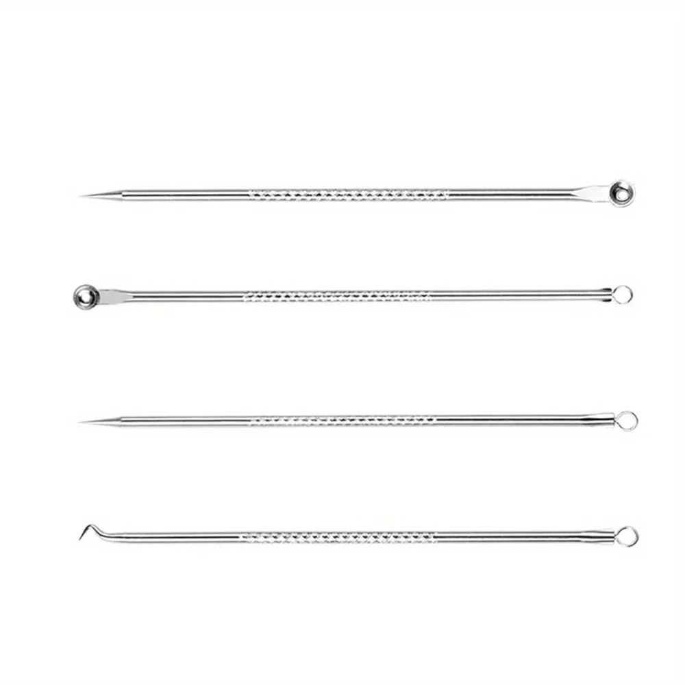 4pcs Acne Needle Blackhead Remover Comedones Extractor Acne Removal Kit for Blemish Whitehead Popping for Nose Face Tools