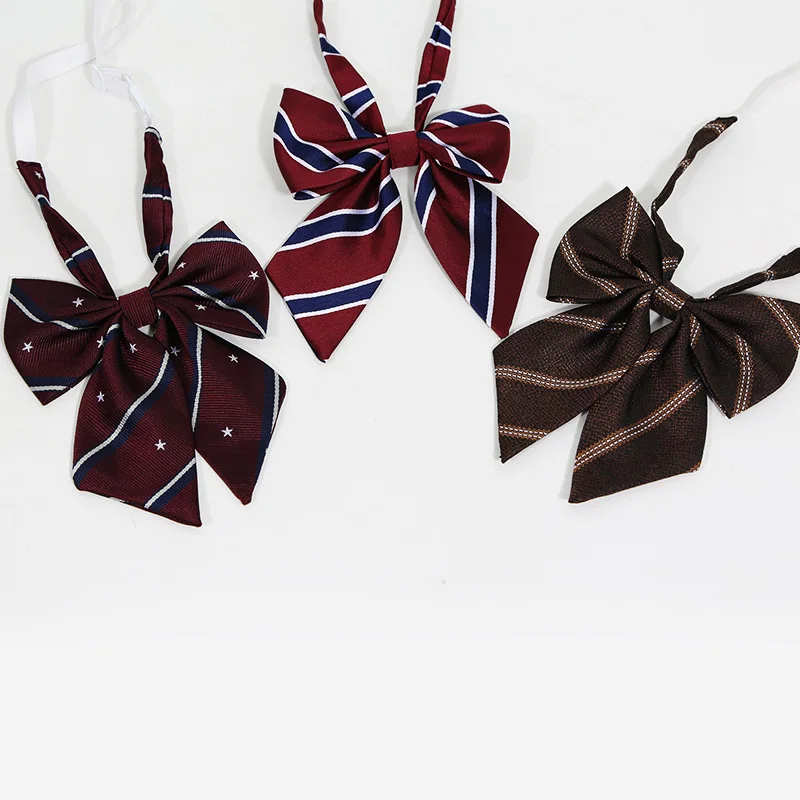 JK Striped Bowtie Casual Bow tie For Women Uniform Collar Butterfly Bowknot Adult Check Bow Ties Cravats Girls Bowties