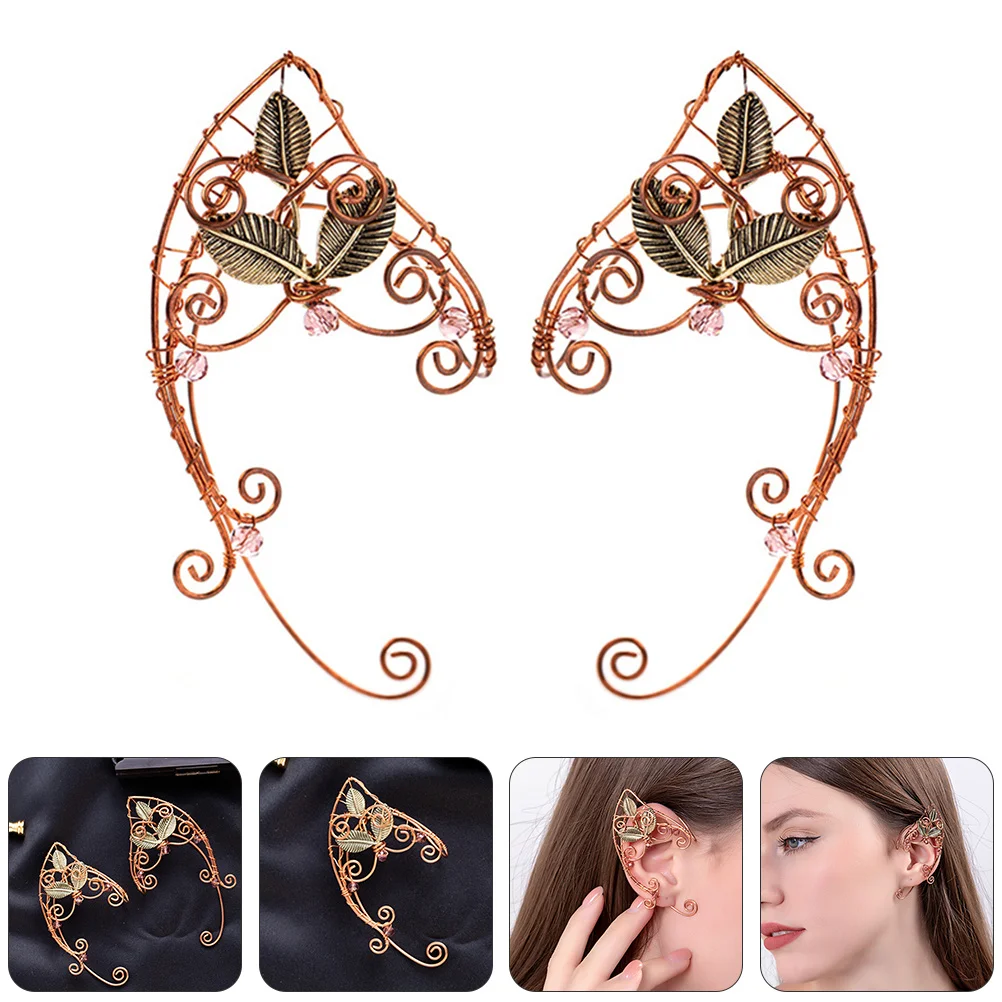 

1 Pair Elegant Alloy Ear Clip for Women Elves Ear Cuff Fairy Earrings Delicate Costume Ear Accessories Ear Decor Gift