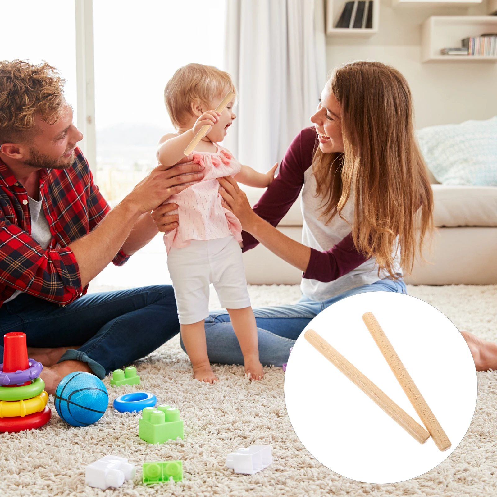 

2 Pcs Music Teaching Aids Shape Drumsticks for Kids Baby Mallets Percussion Instruments