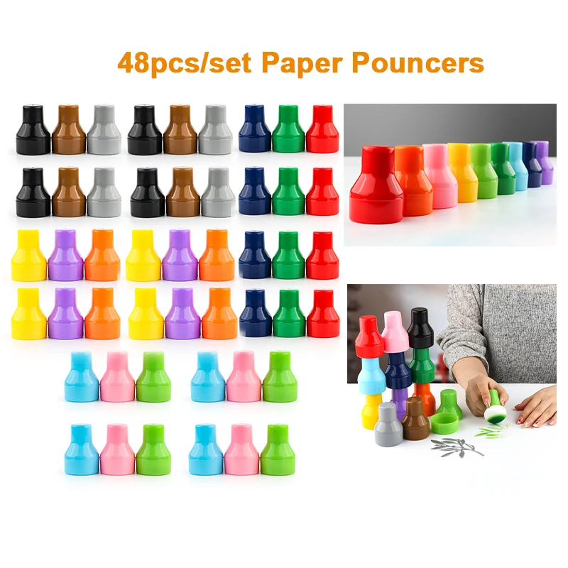 

48pcs/set Colorful Paper Pouncers Rainbow Inking Sponge Ink Applicator Tools with Storage Cases for Making Scrapbooking Craft