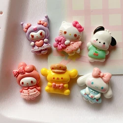10 Pcs New Kawaii Cartoon Kitten, Rabbit, Puppy nime Characters Resin Scrapbook Diy Jewelry Children Gift Hairpin Accessories A1