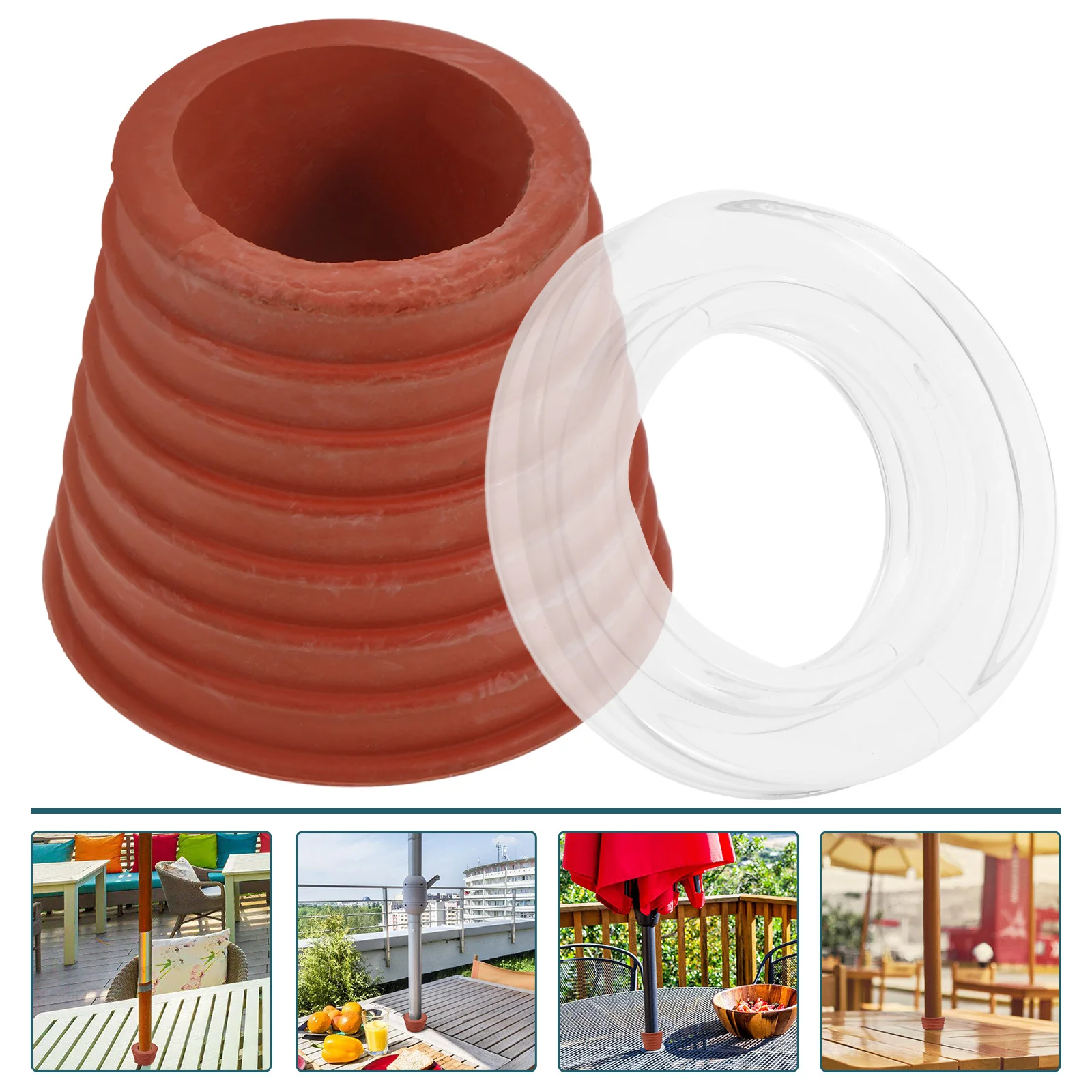 

1 Set Umbrella Hole Plug Kit Patio Table Umbrella Wedge Stabilizer With Cover Cone Ring Outdoor Parasol Base Accessory Parts