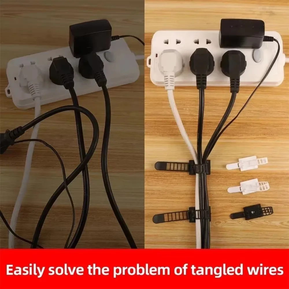 Adjustable Cable Organizer Wire Winder Clip Earphone Holder Self Adhesive Mouse Keyboard Cord Management USB Charger Protector