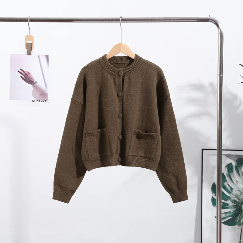 Elegant Knit Solid Women Cardigan O Neck Full Sleeve Single Breasted All-match Pocket Lady Jacket 2026 Spring Female Knitwear 11 S2946770107594a51ab9907e426bf843eC