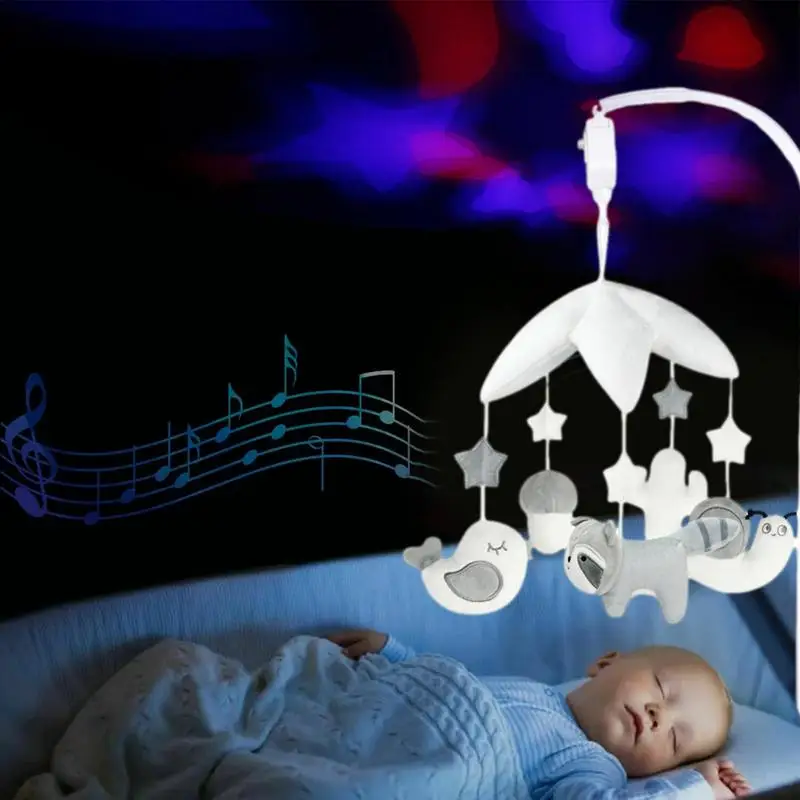 Bassinet Mobile Nursery Mobile Crib Bed Bell Rotating Toys Function Wind-Up Cartoon Rattles For Babies Boy Girl Newborn Sleep