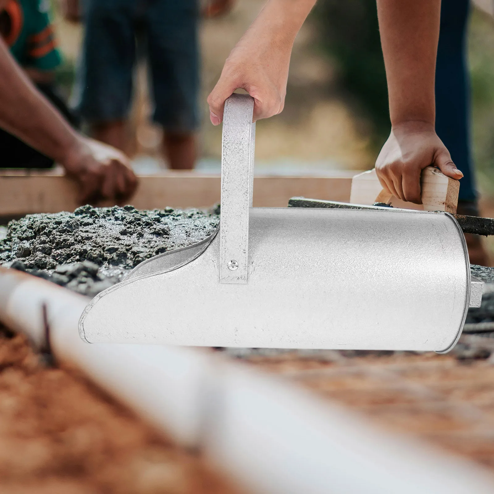 قمع صب الخرسانة أداة معدنية من الحديد موقع البناء المحمول دلو رماد الرمل أدوات ثانوية تجصيص فعال #6