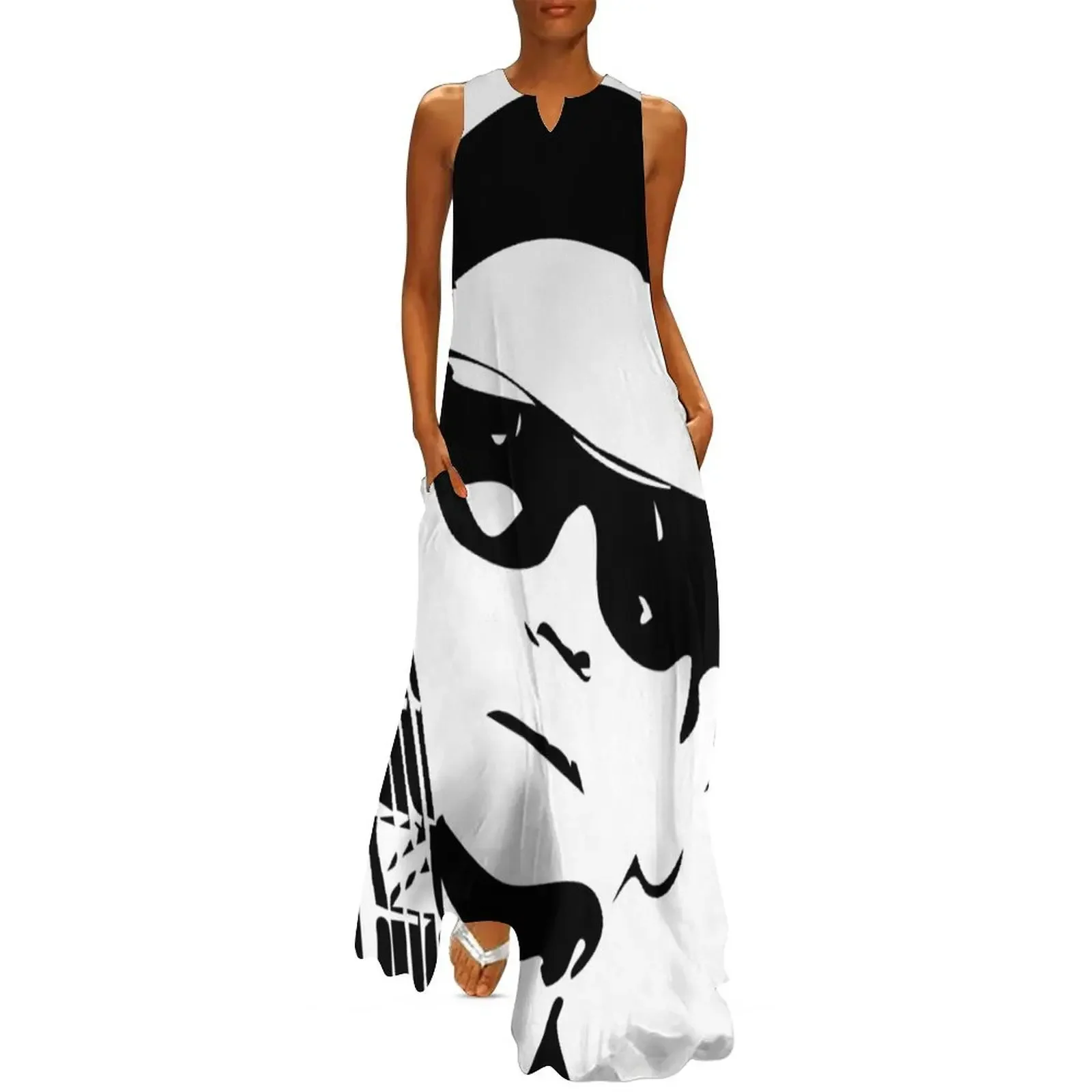 

Roy Orbison Stencil (Black) Long Dress womens clothing summer dress daily women dress summer