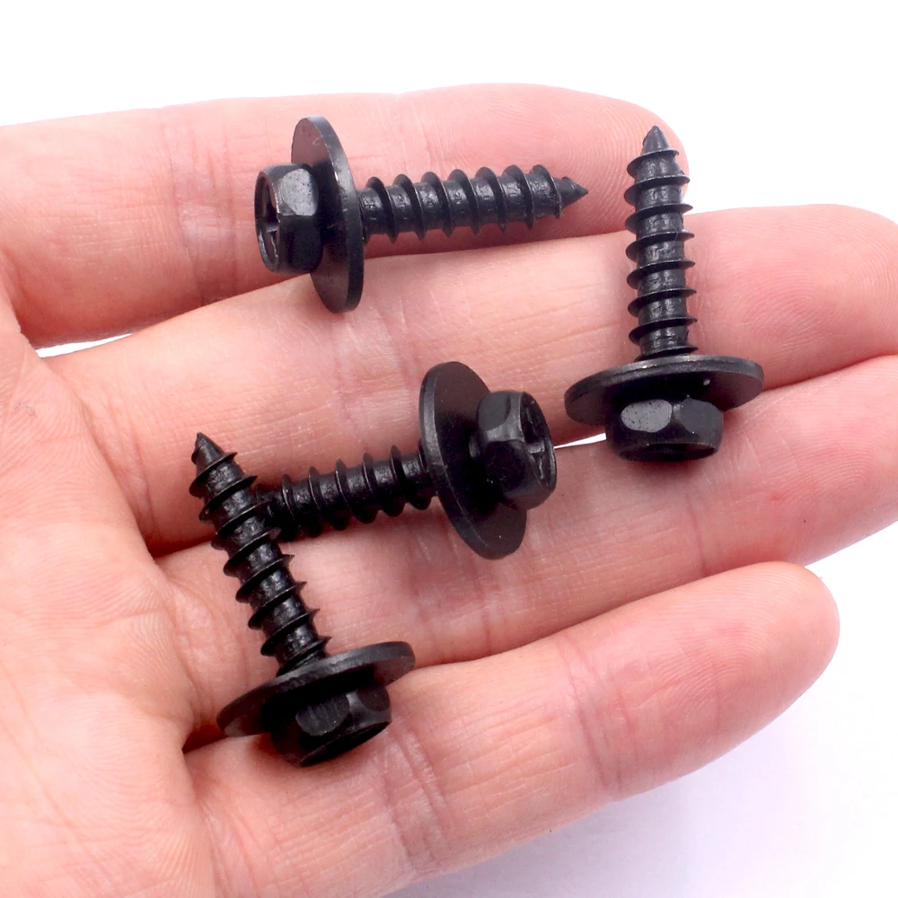 10x Cross self tapping Phillips Screws M6 Metal Rivet Fastener Fixed Auto Car Body Fender Screws