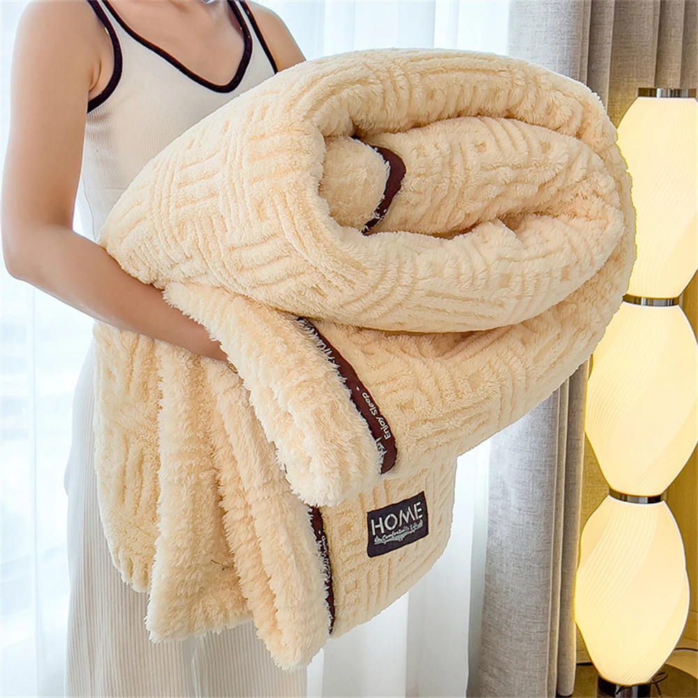 Winter Luxury Coral Velvet Blanket Office Shawl Thicken Luxury Air Conditioning Nap Sofa Blankets Soft Breathable Home Bed Cover