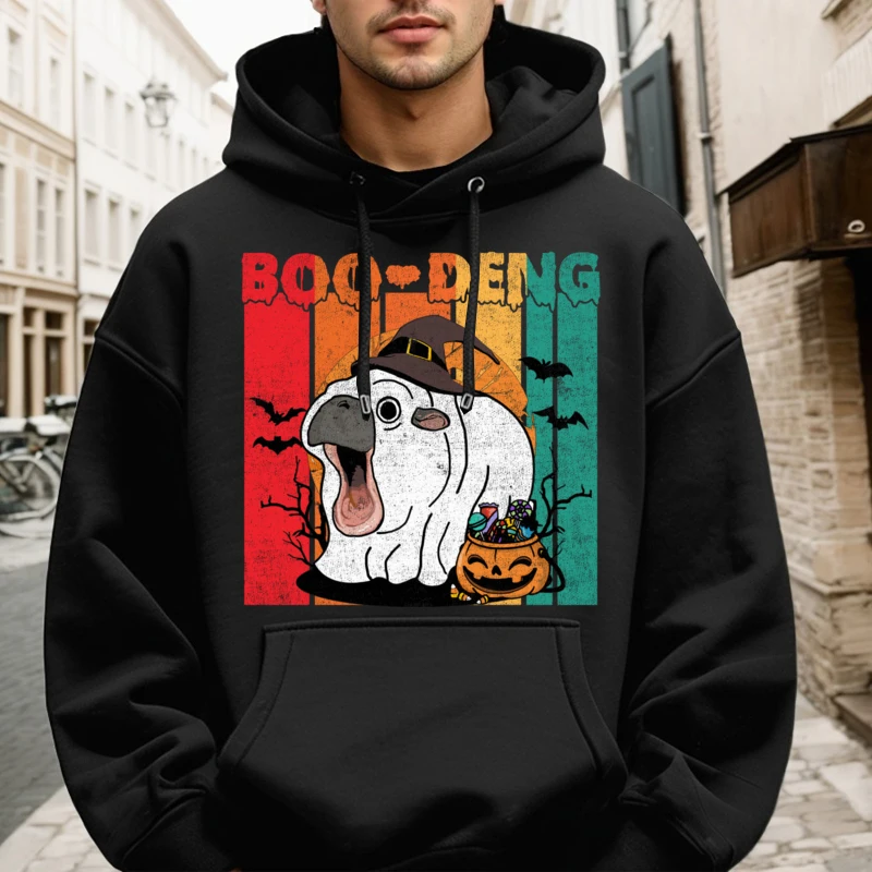 

Sweatshirt Boo Deng Funny Hippo Halloween Hoodies Lovers Day Latest Letter long Sleeve O-Neck Mens Hoodies Letter