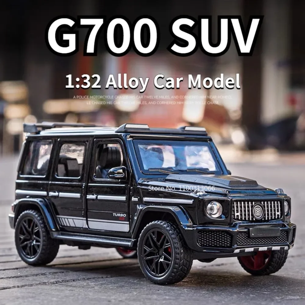 1/32 G700 SUV Car Model Toy Alloy Diecast Metal Simulation Sound Light Pull Back Off-Road Vehicles Children Gifts Collection