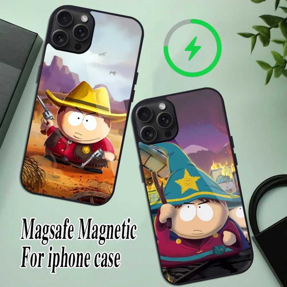 Funny S-South-Park Cute Phone Case For iPhone 11 Mini 12 13 Max 14 Plus 15 Pro Magesafe Magnetic Shell