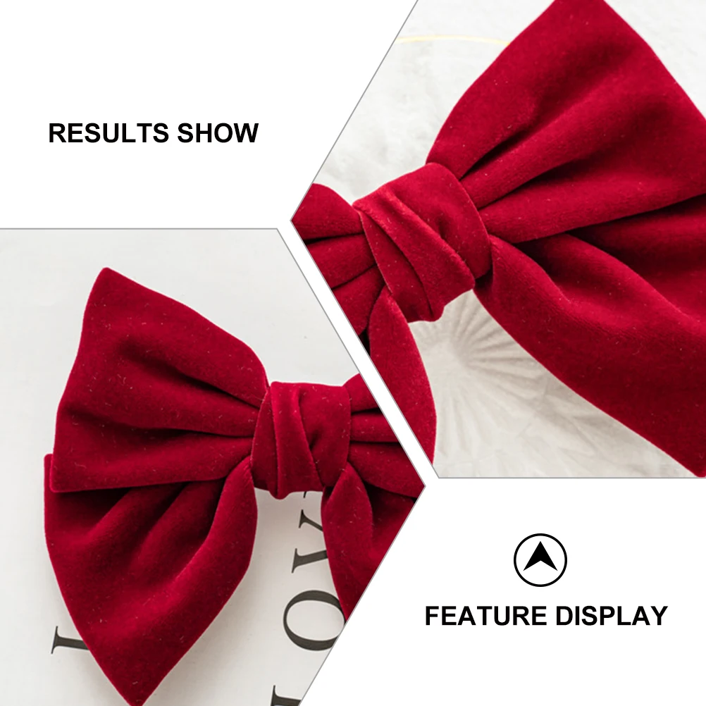 

2 Pcs Flannel Bowknot Hairpin for Ladies Children Large Size Accessories Decor Elegant Stylish Party Wedding Gifts