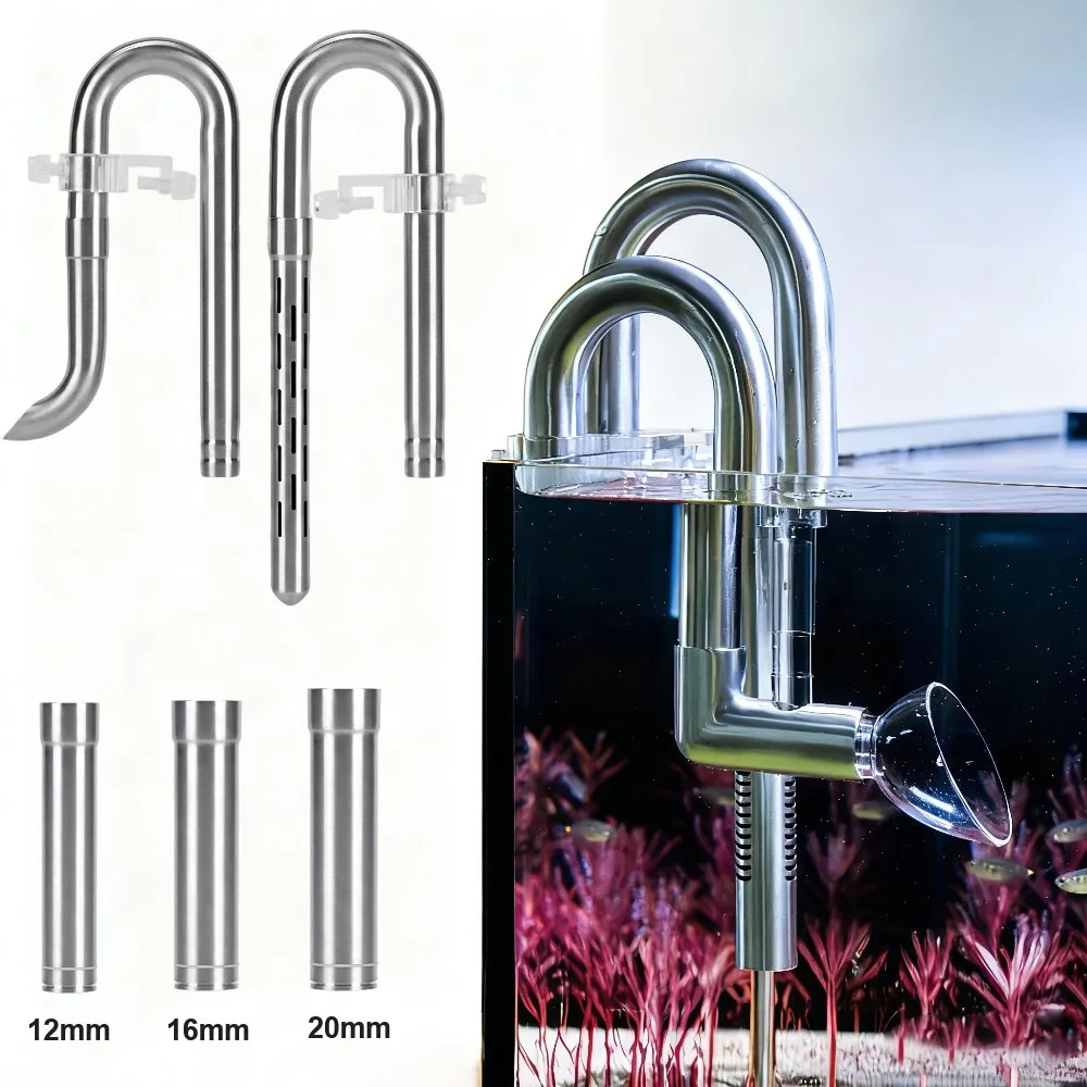 Filtro de acuario Lily Pipe, eliminador de película de aceite para pecera, tubo de acero inoxidable, filtro externo, tubo de entrada y salida, espumadera de acuario