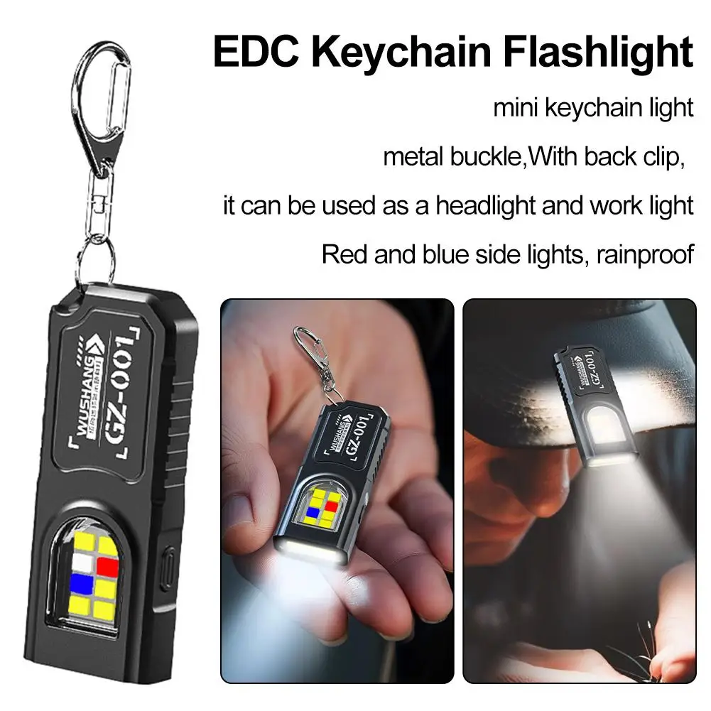 

Rechargeable Mini Work Light, 600LM Super Bright LED Keychain Flashlight, Portable Hands-Free Lighting for Repair, Camping