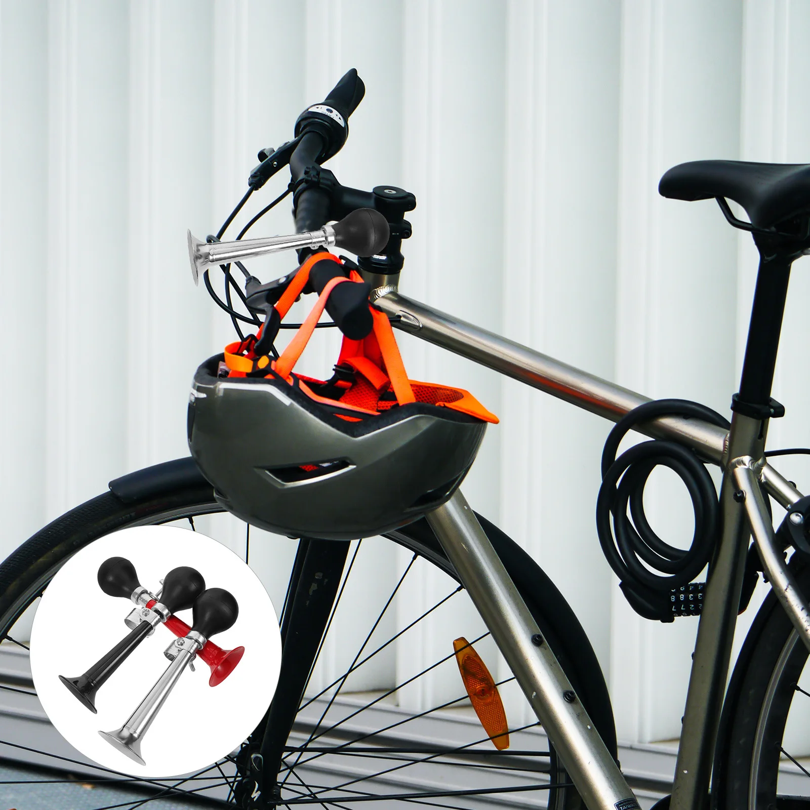 3Pcs Mountain Bike Air Horn Metal Loud Handlebar Bell Retro Squeeze Bulb Horn Cycling Safety Accessories for Road Bikes