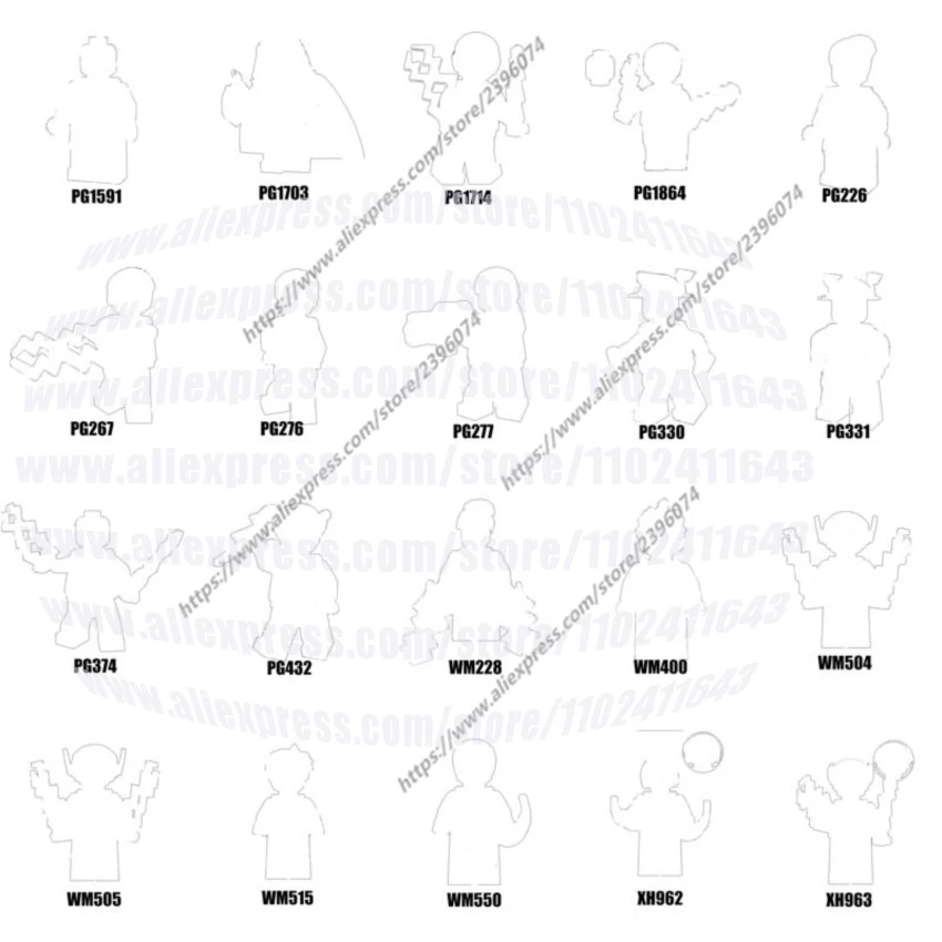 

Action Figures Building Blocks PG226 PG267 PG276 PG277 PG330 PG331 PG374 PG432 PG1591 PG1703 PG1714 PG1864 Series-015 DIY Toys