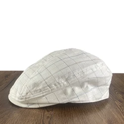 White Ivy Cap Grid Flat Caps For Men Women Summer Breathable Flax Hat Driving Hats Newsboy Caps Driver Ivy Hat Baker Cap NZ286