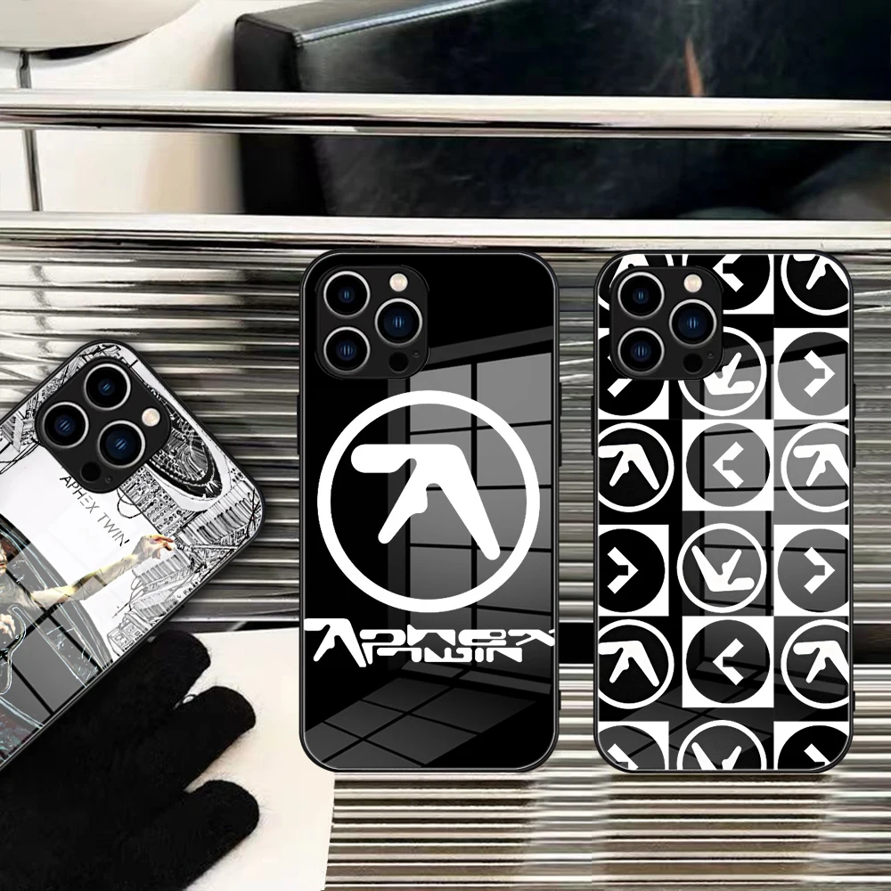 For Iphone 14 Aphex Twin - Aphex Twin Symbol Twirl Spiral Phone Case Glass for IPhone 13 14 12 11Pro XR XS MAX Glass Covers