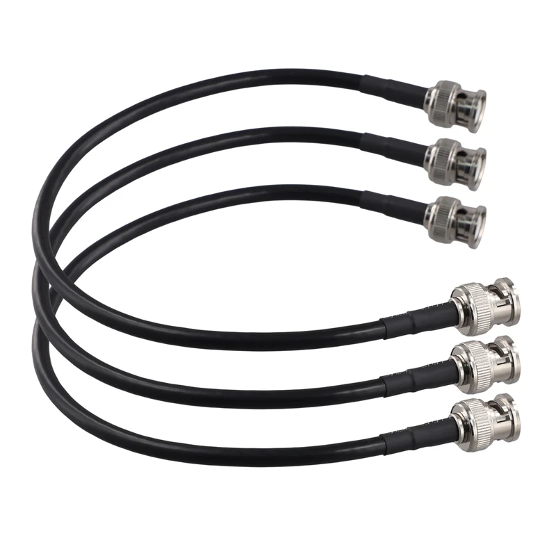 RG58 BNC ذكر التوصيل إلى BNC ذكر التوصيل تجعيد موصل اقناع كابل قافز سلك راسم الذبذبات إشارة الخط