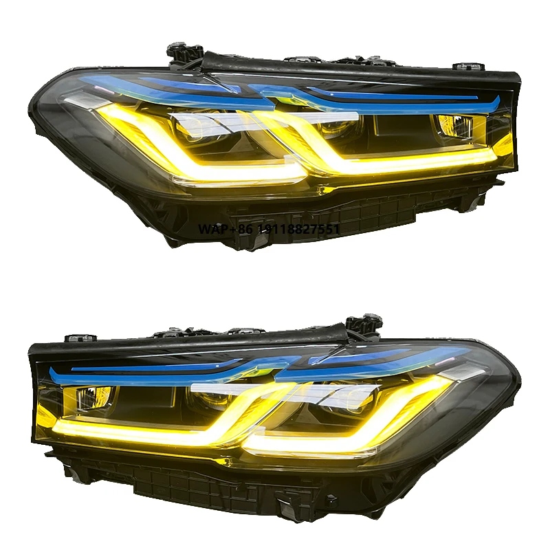 

YU GUANG for 5 Series G38 540i Headlight Assembly 2018 2022 G30 Head Light Upgrade M5 LED Headlamp Yellow DRL