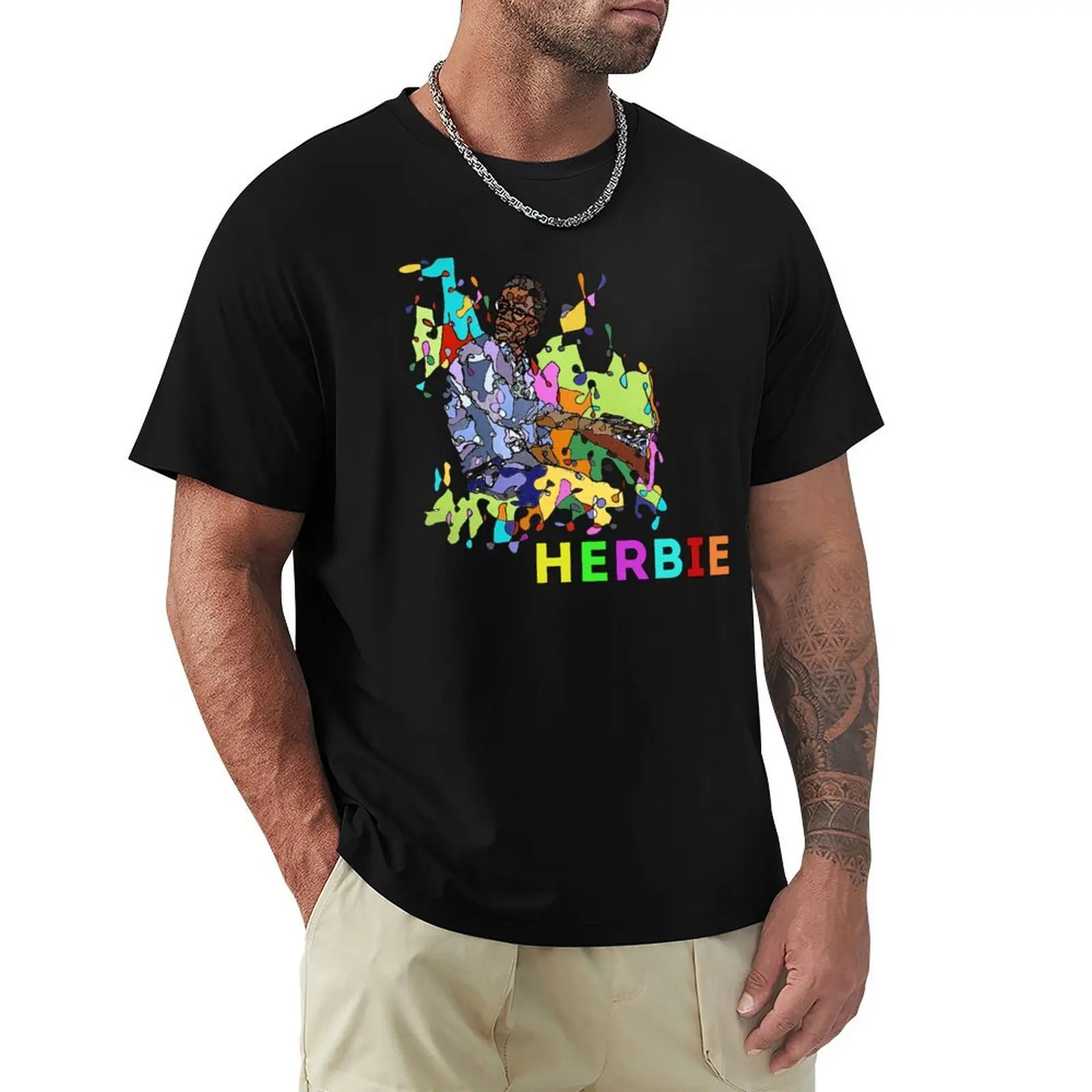 HERBIE (Herbei Hancock) - Jazz Legends Art Series by Hristo Vitchev T-Shirt Holiday Casual Short Sleeve Top