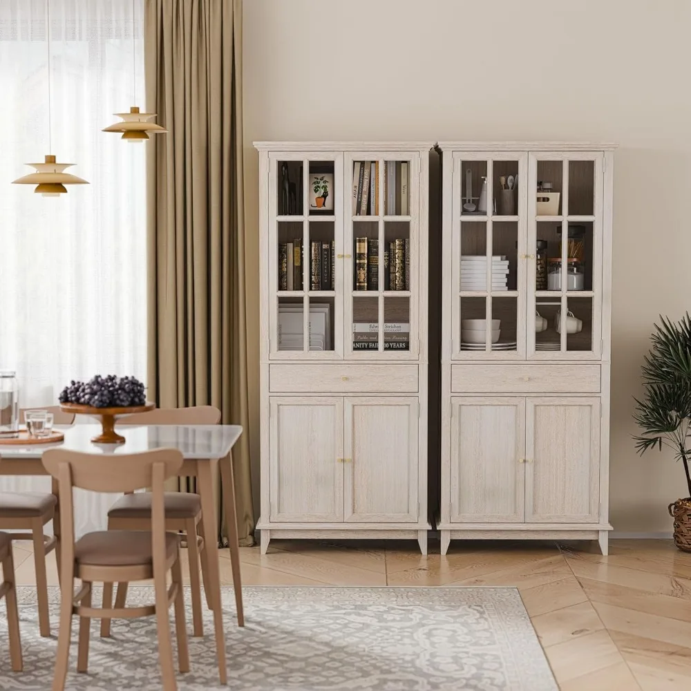 Estante branca ajustável de 5 camadas com gavetas, 72,8" de altura para quarto