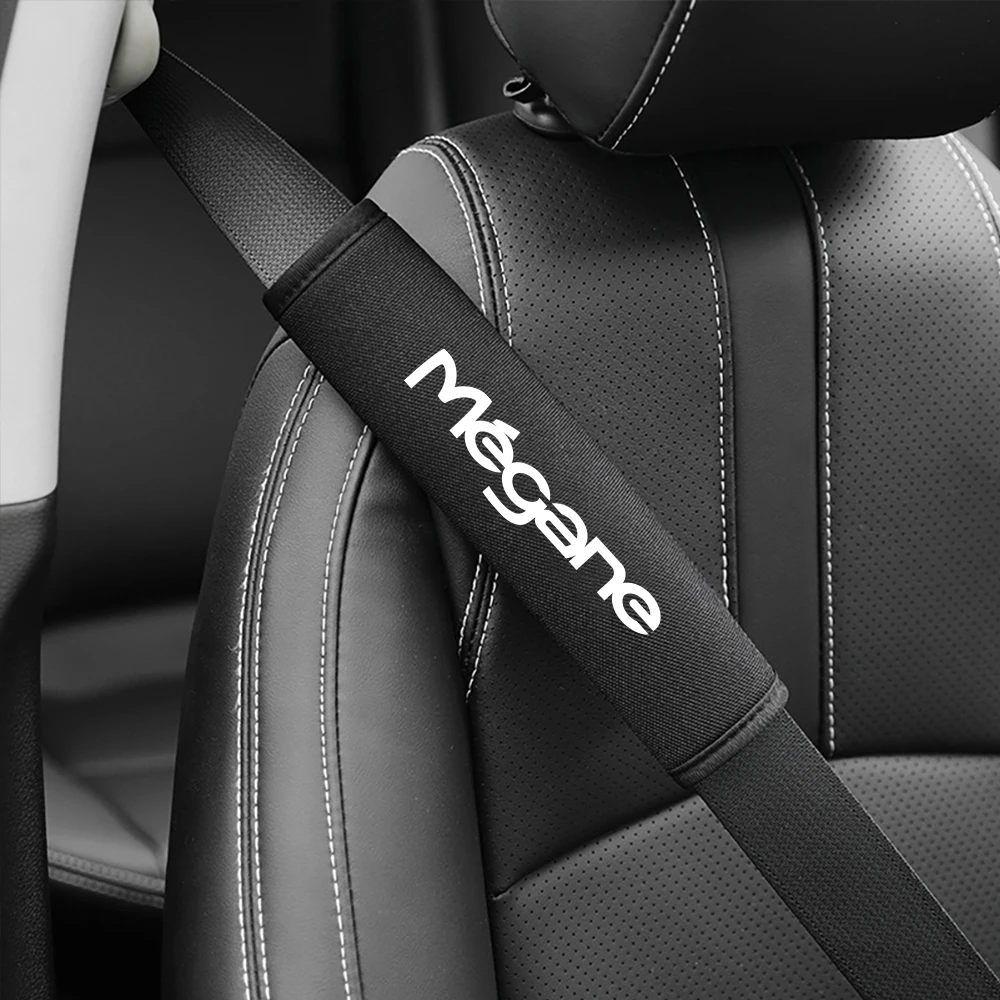 2PCs Car Seat Belt Cover Shoulder Pad Protect Mat For Renault Megane RS 2 3 4 1 iv gt Auto Interior Accessories