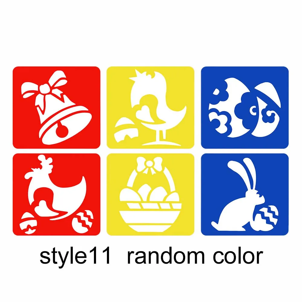 6pcs Cartoon Pattern Drawing Stencils for DIY Crafts