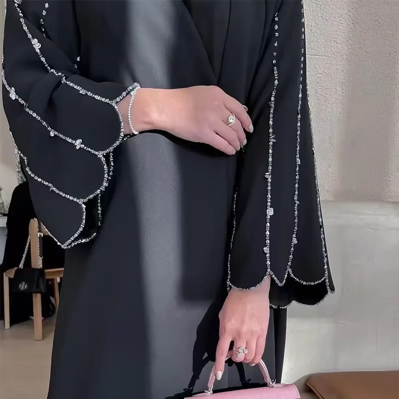 Elegancka, ręcznie zdobiona koralikami abaja na Eid, Dubaj, muzułmańska sukienka na przyjęcie, abaje dla kobiet, dżalabija, kaftan, szata, odzież islamska na Ramadan