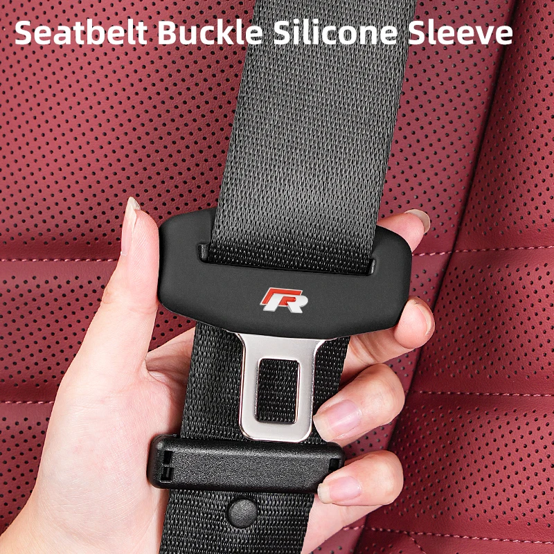 Car Seatbelt Buckle Cover Silicone Anti-scratch Protector Safety Belt Buckle Guard For VW R Tiguan Jetta Polo Golf Passat T-ROC