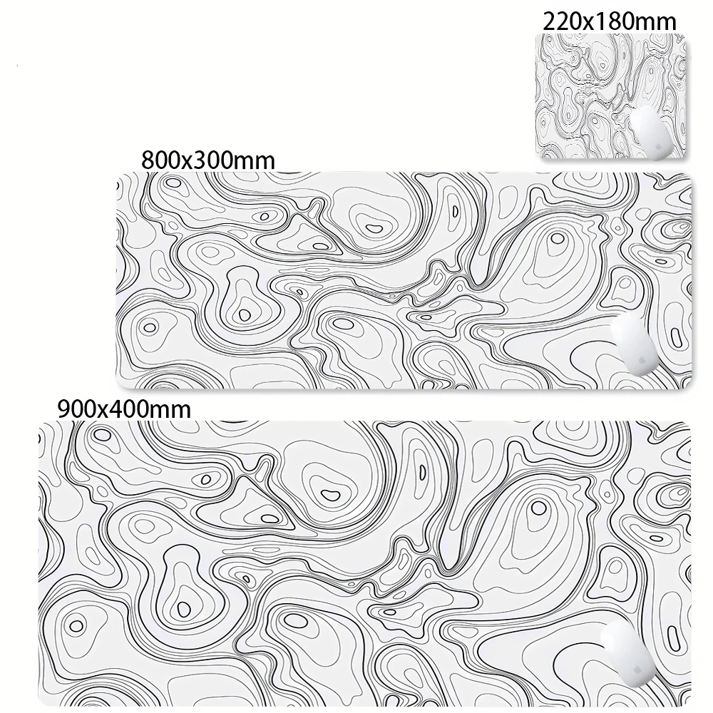 CIFBUY Large Black & White Strata Gaming Mouse Pad image