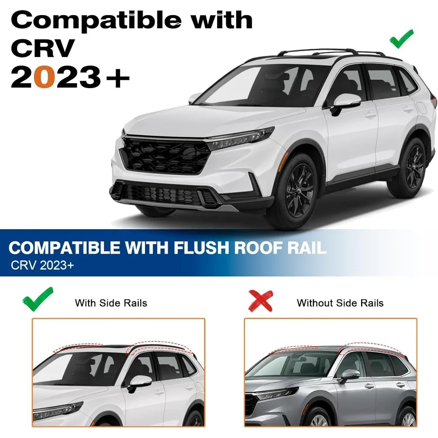 قضبان متقاطعة لرف السقف 260 رطل مناسبة لـ 2023 2024 2025 2026 Honda CR-V CRV & CRV Sport Hybrid، كروس ألومنيوم معدني عالي التحمل بالكامل #5