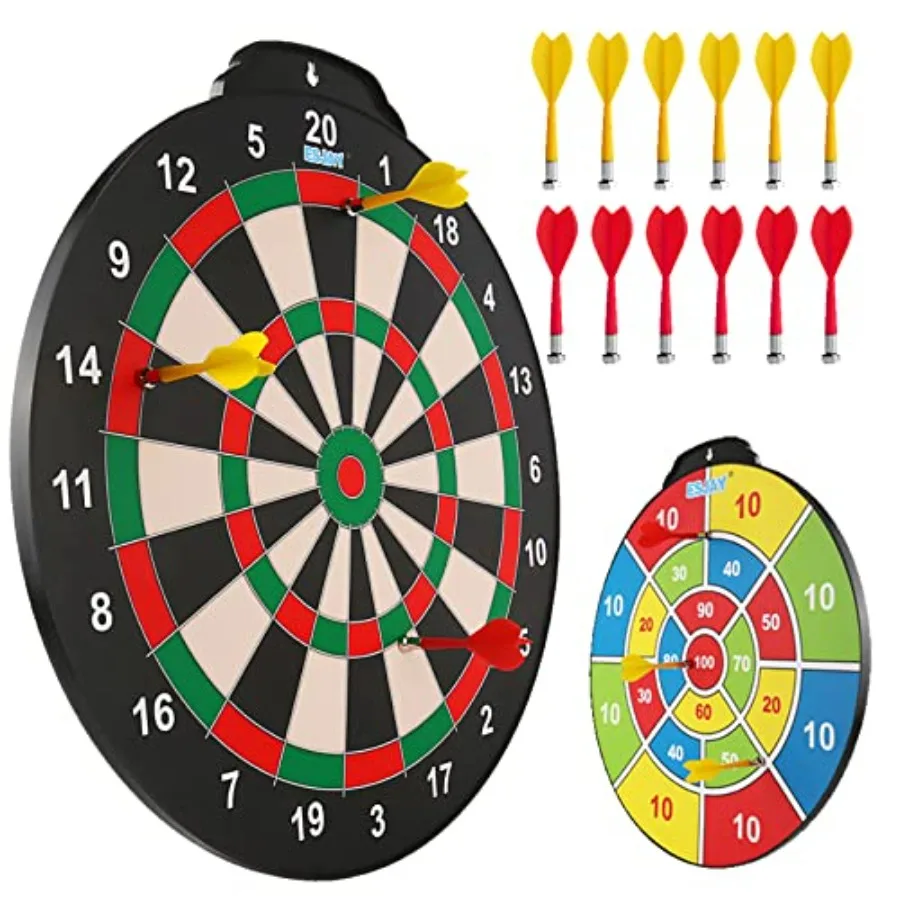 

18 inch Magnetic Dart Board Set for,Indoor Outdoor Game Dart Game with 12 Darts, Dartboard Toys Gifts for 8 9 10 11 12 Year Old