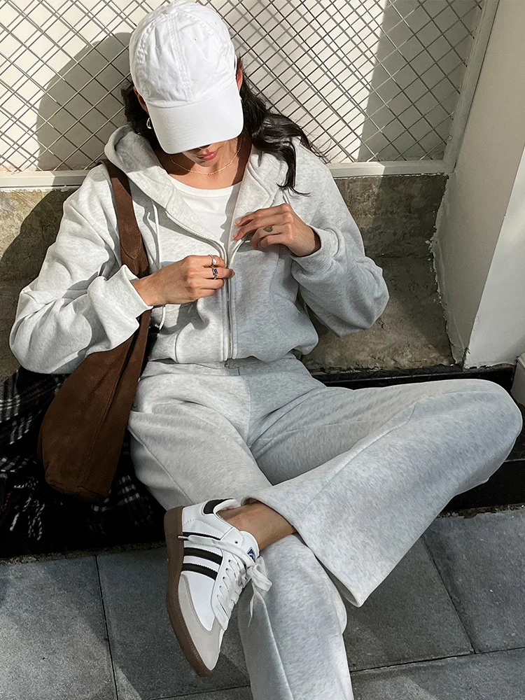 

Itsnikar женский свитер с капюшоном, кардиган, спортивный повседневный комплект, длинные брюки, комплект из двух предметов, осенний модный комбинезон для поездок на работу