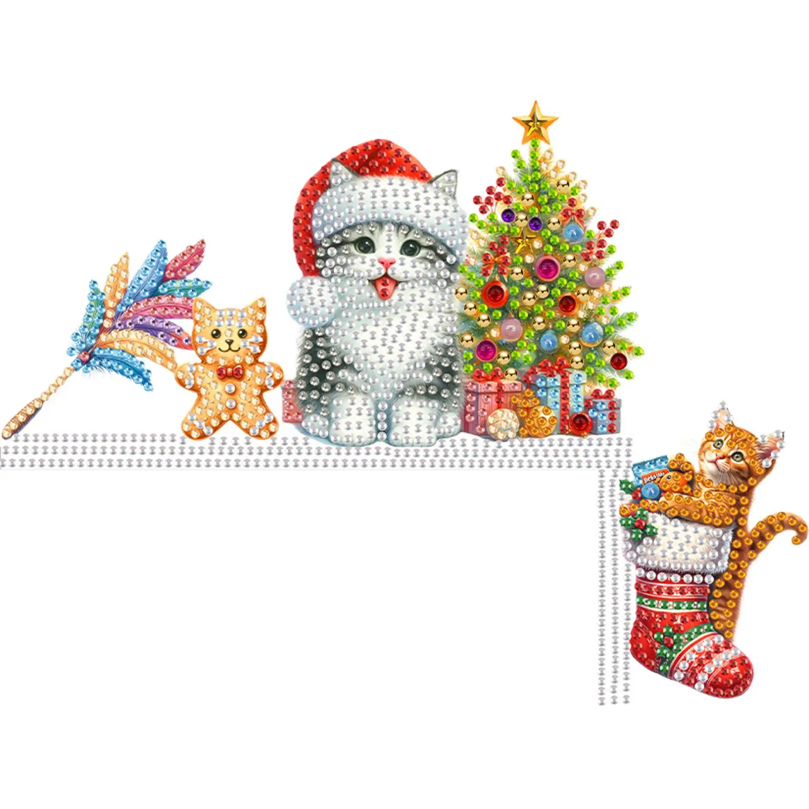 

Деревянный рождественский 5D DIY алмазный декор для углов дверного проема, ручная работа, для украшения входной двери и праздничных мероприятий