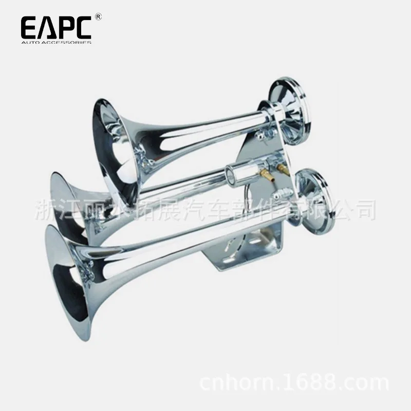 TZ-313 Large 3 Sound Gas Horn 4 Tube Large Size Car Horn 12/24V Truck Ship Train Solenoid Valve Type - view 2