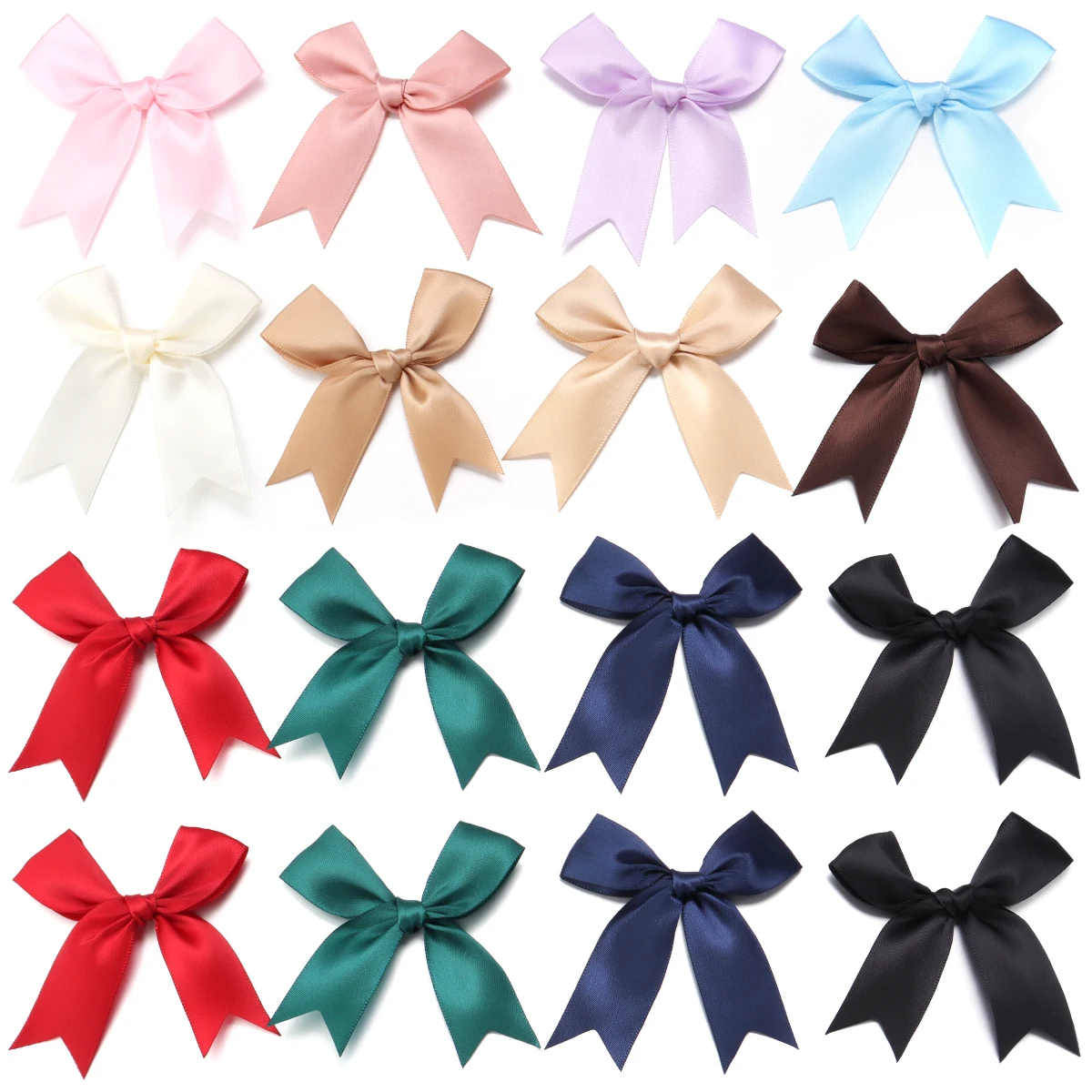 20pcs/lot 8.5x8.5cm Colourful Satin Ribbon Bows Cute Ribbon Bow For DIY Craft Decoration Headwear Fashion Clothing Accessories