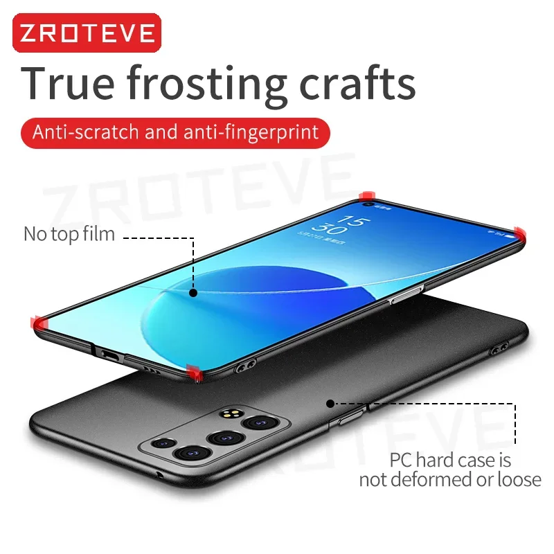 For Reno6 Pro 5G Case ZROTEVE Ultra Thin Hard PC Matte Cover For Oppo Reno 6 5 Pro 5Pro 6Pro Reno5 Pro+ Shockproof Phone Cases