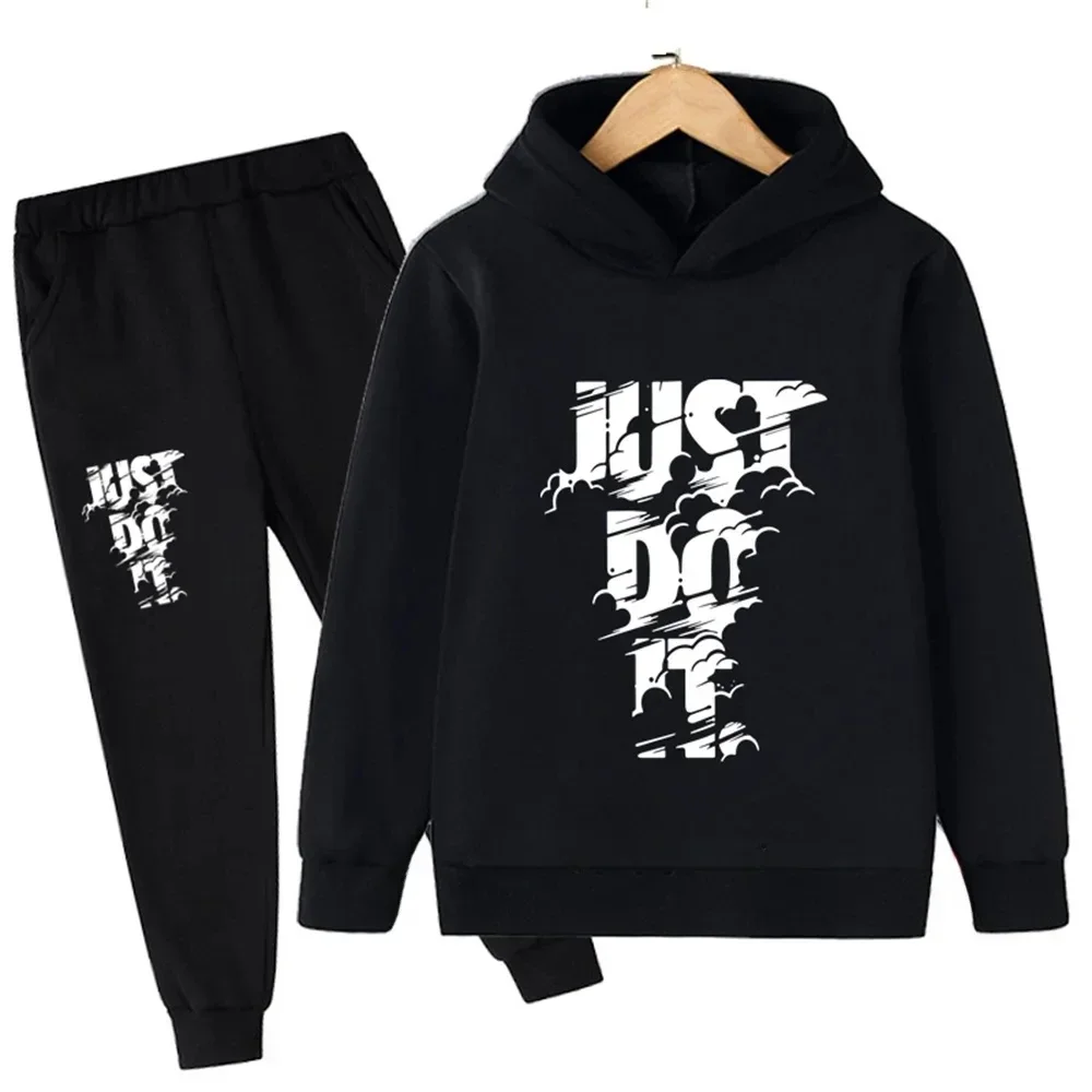 Children's Spring/Autumn Casual Sportswear Boys and Girls Hoodie+Pants 2-piece Set Daily Children's Clothing Set 3-14 Years Old