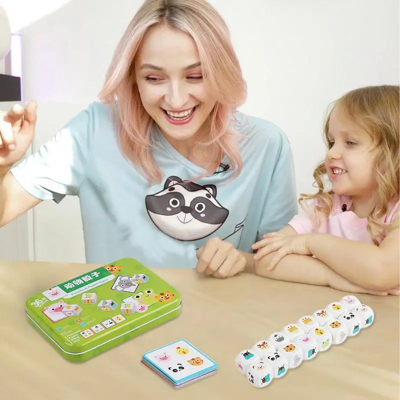 Educational Matching Games Educational Animal Dice Game Cartoon Early Education Toys Children Board Game For Birthdays Families