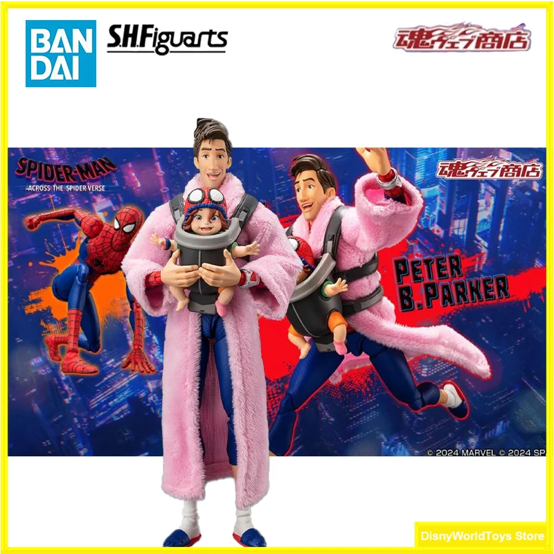 100% Original Bandai S.H.Figuarts SHF Peter B Parker Mayday Parker Spider Man Across the Spider Verse In Stock Anime Model Toys